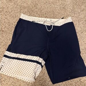 BYLT Men's Navy and White Polka Dot Swim Shorts XL